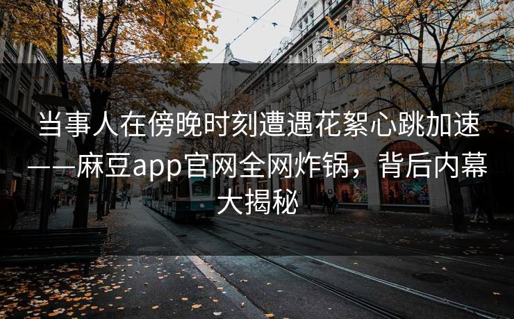 当事人在傍晚时刻遭遇花絮心跳加速——麻豆app官网全网炸锅，背后内幕大揭秘